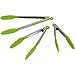 Silicone Kitchen Tongs for Cooking with Silicone Tips, Heat Resistant Tongs for Serving Food, 7-Inch, 9-Inch, 12-Inch Locking Silicone Tongs, Set of 3 Salad Tongs, Lime Green Kitchen Utensils