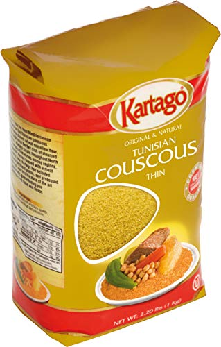 Authentic Tunisian Couscous - Thin Grain - 1-Kg Bag, Pack of 2