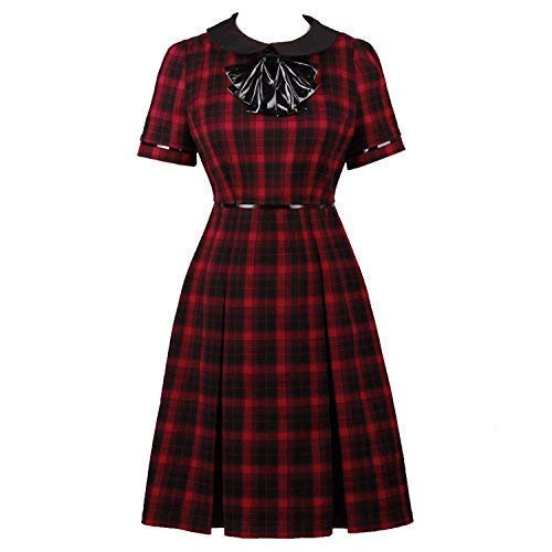 womens red tartan dress