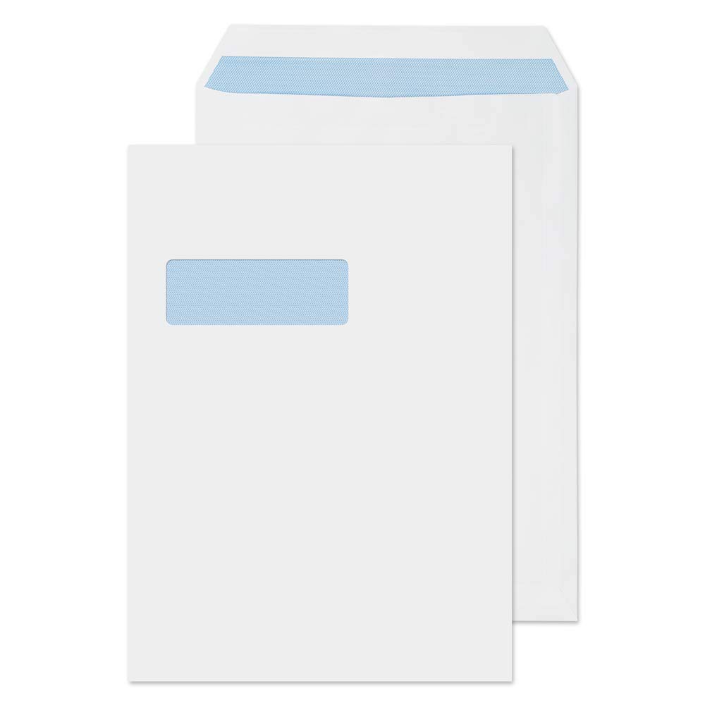 Blake Purely Everyday C4 324 x 229 mm 95gsm Self Seal Window Pocket Envelopes (FL3892) White - Pack of 250