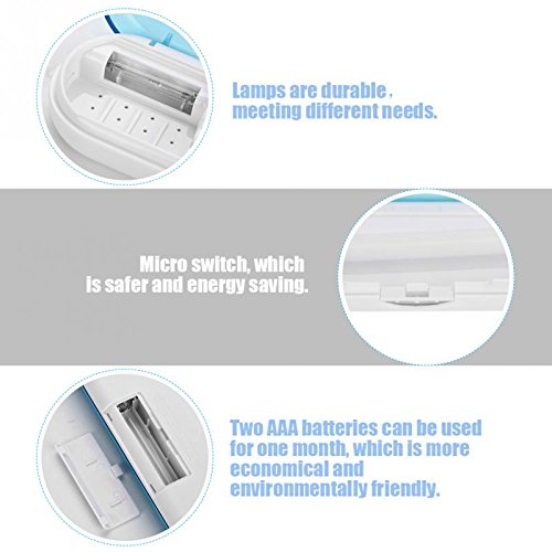 ZEERKEER UV Toothbrush Sanitizer Case,Travel Toothbrush sanitizer,Toothbrush Sanitizer Holder Lightweight, Portable and Wall Mounted Perfect for Home, Office Or Outdoor Travel (Blue) - Thumbnail 4