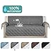 Turquoize 100% Waterproof Couch Covers for Pets Grey Sofa Cover for 3 Cushion Couch, Non-Slip Sofa Slipcover with Elastic Straps Sofa Protector Furniture Cover for Dogs, Sofa 68