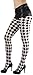 ToBeInStyle Women's Harlequin Designed Opaque Full Footed Pantyhose - BLACK/WHITE