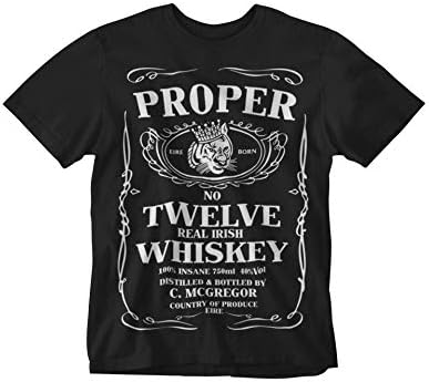 Men's Conor McGregor T-Shirt Proper Irish Whiskey Ireland UFC MMA Fighting Funny Film Movie Boxing