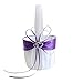 Awtlife 2PCS Purple Flower Girl Basket Double Heart Rhinestone Elegant For Wedding Ceremony Party Favor