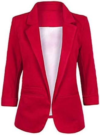 FASHION4OL Meaneor Women's Work Office Blazer Long Sleeve Turn-Down Classic Open Front Jacket Suit Blazer