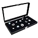 Ikee Design Glass Top Black Ring Display Case With 72 Slot Ring Foam, Ring Storage Tray, Easy Carry and Dust Free, 14 3/4