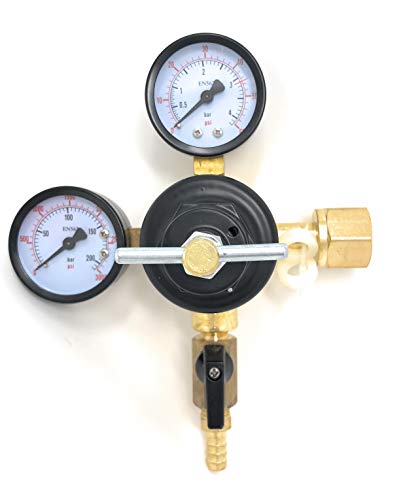 Co2 Beer Regulator Manatee Pressure Kegerator Heavy Duty Features T-Style Adjusting Handle - 0 to 60 PSI-0 to 3000 Tank Pressure