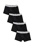 David Archy Men's 4 Pack Classic Series Cotton Pouch Trunk(L, Black)
