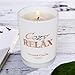 TQQFUN Premium Scented Candles, Soy Wax Candles with Unique Fragrance, Smokeless Candles 45-50 Hours Long Burning Time Perfect for Home Use and Gift Giving, All Natural Aromatherapy（White, 8.8 oz）thumb 4