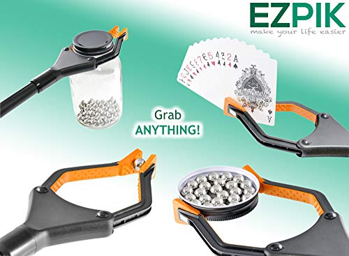 EZPIK 40" Grabber Reacher Tool, Extra Long Foldable Pickup Stick - Reaching Aid for Elderly with Magnetic Tip & Rotating Claws - Litter & Trash Durable Picker Upper