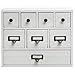 MyGift Small White Shabby Chic Wood Library Card Catalog Style Storage Cabinet / 8 Drawer Jewelry Organizer