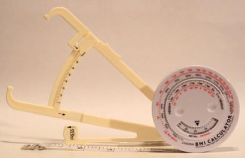 2PC Body Fat Caliper, Body Mass Measuring Tape Tester Fitness Weight Loss Muscle