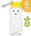 Clearview Containers | 8 Ounce Honey Bears with Flip Top Lid | Yellow, 6 Pack | Perfect for Holidays, Baby Shower Gifts, Beekeeping, Honey Dispensing