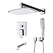 Artbath Shower System,Shower Faucet Set with Tub Spout and Plastic Shower Head Wall Mounted Shower Set.Shower Mixer Valve Control,White & Chrome