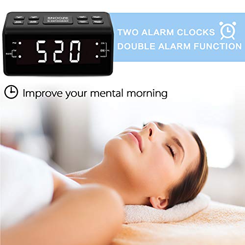Clock Radio, Digital AM FM Alarm Clock Radio for Bedroom Guestroom or Livingroom - Thumbnail 2