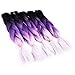 Silike (5 Pieces) Jumbo Braid Kanekalon Hair 24 Inch Omber Jumbo Braiding Hair Extensions (Black/Purple/Grey)thumb 1
