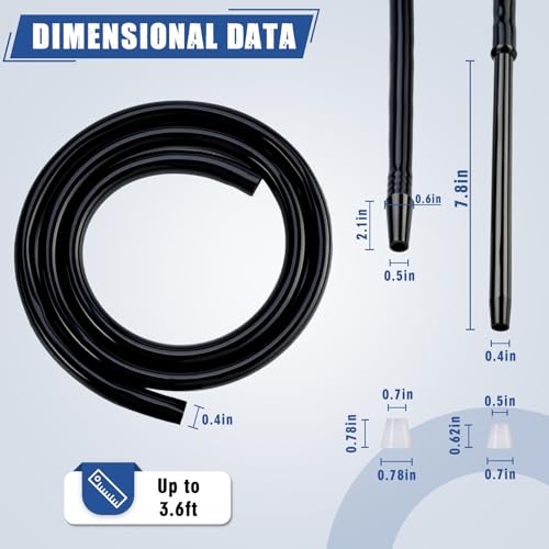 2-Pack Silicone Hookah Hoses with Aluminum Alloy Handles, 52 Inches (Including Handle photo 9