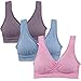 Cabales KINYAOYAO Women's 3-Pack Seamless Wireless Sports Bra with Removable Pads