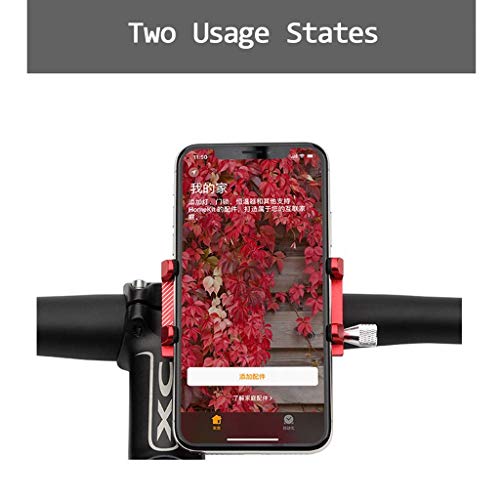 Universal Bike Phone Mount Motorcycle Handlebar Holder Adjustable Suitable For 3.5 To 6.2 Inches Phones Anti-Slip Mobile Phone Stand Holder For Xiaomi Mijia M365 Electric Bicycle Holder (Red, G-81)