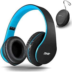 zihnic-Wireless-Over-Ear-Headset-with-Deep-Bass-Bluetooth-and-Wired-Stereo-Headphones-Buit-in-Mic-for-Cell-Phone-TV-PCSoft-Earmuffs-Light-Weight-for-Prolonged-Wearing-BlackBlue zihnic Wireless Over-Ear Headset with Deep Bass, Bluetooth and Wired Stereo Headphones Buit in Mic for Cell Phone, TV…
