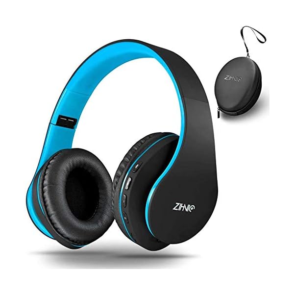 zihnic-Wireless-Over-Ear-Headset-with-Deep-Bass-Bluetooth-and-Wired-Stereo-Headphones-Buit-in-Mic-for-Cell-Phone-TV-PCSoft-Earmuffs-Light-Weight-for-Prolonged-Wearing-BlackBlue zihnic Wireless Over-Ear Headset with Deep Bass, Bluetooth and Wired Stereo Headphones Buit in Mic for Cell Phone, TV…
