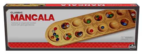 Classic Mancala Game - Features A Full-Sized, Solid Wooden Board with Exquisite…