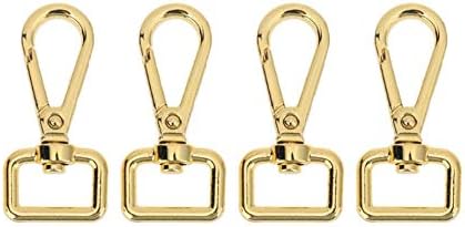 4pcs Ribbon Swivel Eye Spring Round Trigger Snaps Hooks Lobster Clasps Keychain Straps Trigger DP157 (Gold)