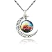 Galaxy Necklace Hollow Out Crescent Galactic Moon Charm Necklace for Women