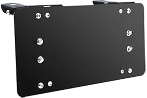 CHELHEAD Samlight License Plate Bracket 8 3/4 Inch Flip-Up Winch Roller Fairlead Mount Holder Black Stainless Steel