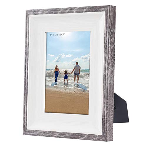 Wood Photo Frames, SasaAccueil Vintage Wooden Rustic Picture Frame Set with High Definition Glass for Wall Mount Table Top Display Unique Durable 3 Pack (Gray Border, 4x6\'\')