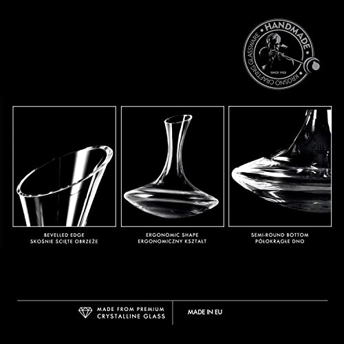 KROSNO Red Wine Decanter Carafe Glass 1800 ML 60.9 oz European