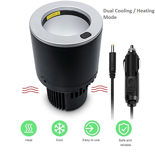 Smart Car Cup Cooler and Warmer 12v Car Power,Portable Auto Electric Holder Refrigerate and Heat Drink/Coffee/Cola/Water/ Cans/Bottle/beverage for Camping,Outdoor,Travel,Hiking.