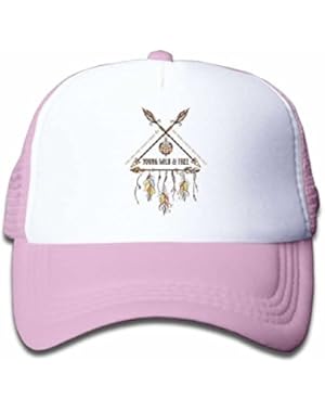 Dreamcatcher with Arrow Mesh Hat for Boys&Girls Cool Adjustable Kids Cap Pink