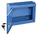 Adir Corp Suggestion Box with Slot and Lock - Drop Box with Lock, Cash Dropbox - 9.8x7.5x3.4 Inches Wall Mount Donation Box - Metal Deposit Box (Blue)