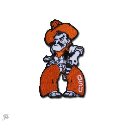 Oklahoma State Cowboys Pistol Pete Mascot Logo Iron On Embroidered Patch 3 inches Tall