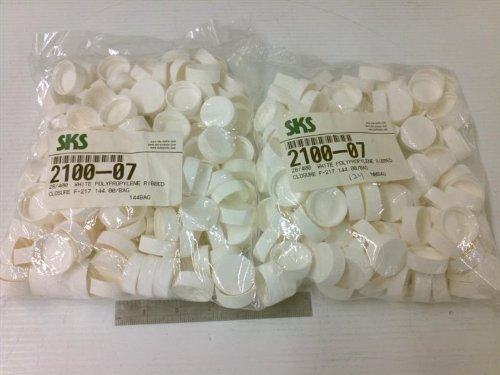 SKS 2100-07 28/400 White Polypropylene Ribbed Closure F-217 Lot of 268pcs