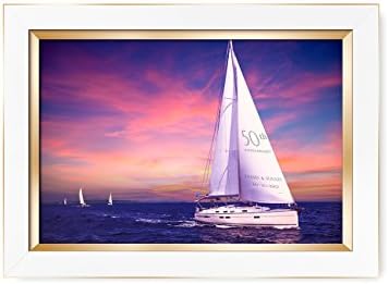 IPIC - Sailing Together. Personalized Framed Artwork for Anniversary and Wedding Gifts; Picture Size: 18x12, Framed Size: 21x15