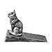 Vintage Cast Iron Cat Door Stop Wedge by Comfify | Lovely Decorative Finish, Padded Anti-Scratch Felt Bottom Protects Floors | in Silver with Black