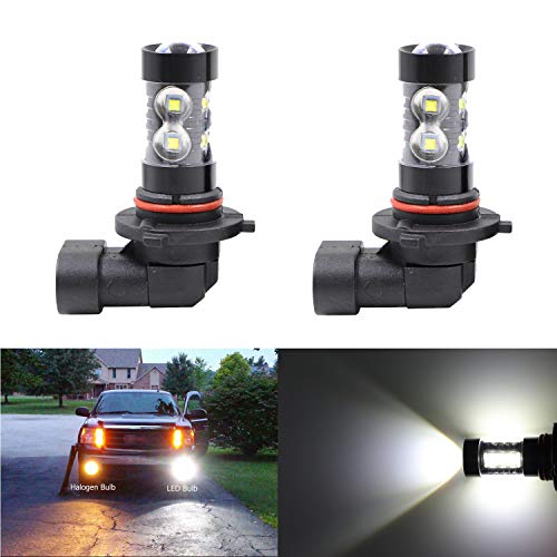 Dantoo 2 x 9145 LED Bulbs H10 Fog Light Bulbs Extremely Bright 6000K 10 SMD 9140 LED Fog Light Lamp Replacement for DRL or Fog Lights, Xenon White - Thumbnail 5
