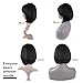 Beauty Angelbella Short Bob Wigs with Bangs Heat Resistant Straight Side Part Synthetic Wigs for Party Daily Wear (Black）