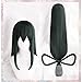 magic acgn Long Straight Length: 35 inch with Bow Dark Green Women Cosplay Costume Christmas Halloween Wig