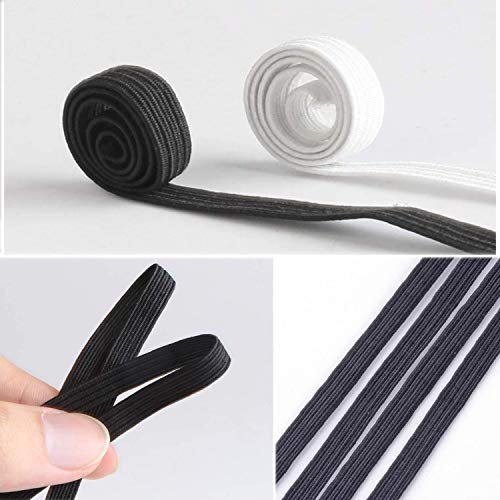 （3-7days Delivery）Elastic Band String for Mask, DIY Sewing,1/4 inch 100 Yard Braided Elastic Cord String/Elastic Rope/Bungee/Heavy Stretch Knit Elastic Spool (Black from US)