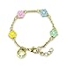 A Touch of Dazzle Flower Charm Bracelet for Girls Jewelry Sparkling Crystal Balls or Hand Painted Flower Charms on an 18K Gold Plated Link Chain Bracelet
