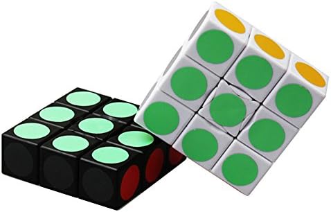 HJXD Magic Cube Set 2 Pack 1x3x3 Sticker Speed Cube White+Black