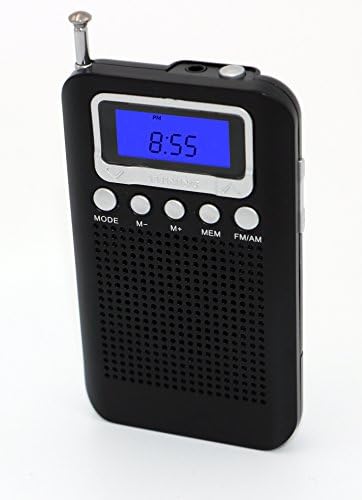 Uleader AM FM Pocket Digital Radio with Alarm Clock. (828 Black)