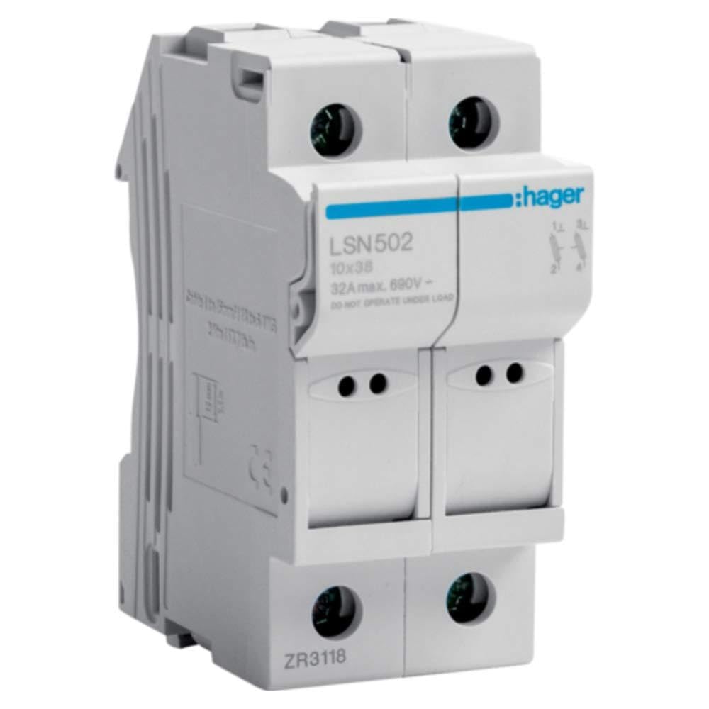 Sectionable Fuse Holder (LSN502) Type L38 2P 32A 2 Modules 690V