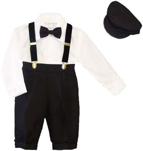 Infants & Toddlers 5-pc Knickers Outfit Tuxedo Style Suspenders, Bowtie, Cap