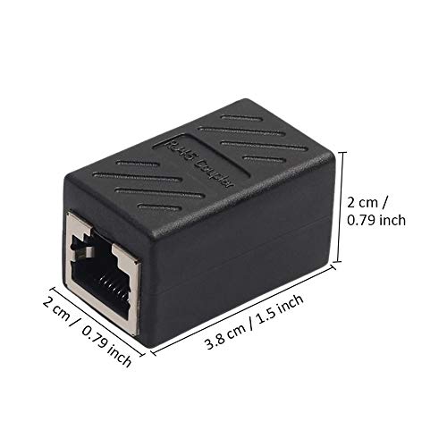 Heitaisi 5 Pieces RJ45 Female to Female Cat6/Cat5e Ethernet Cable Extender Adapter