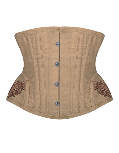Burvogue Women s Vintage Underbust Embroidery Steel Boned Corsets (XS, Picture)